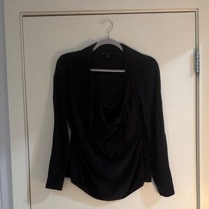 Lafayette 148 New York Black Drape Top